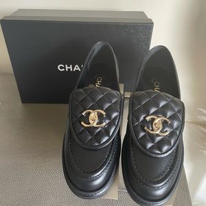 Chanel black loafers